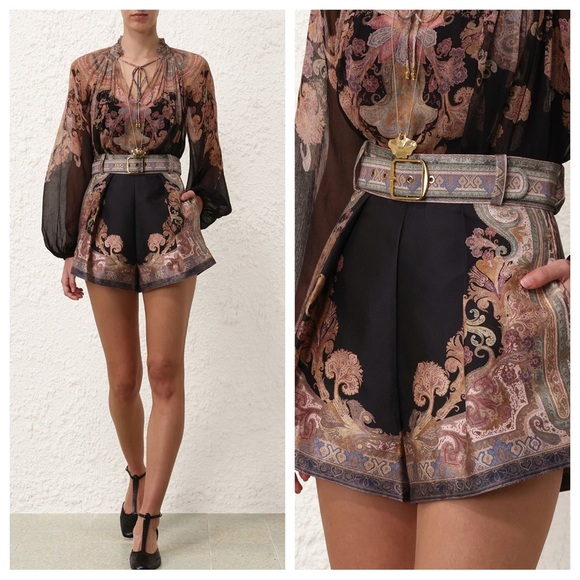Zimmermann Pants - Zimmermann Illustration Tuck Shorts